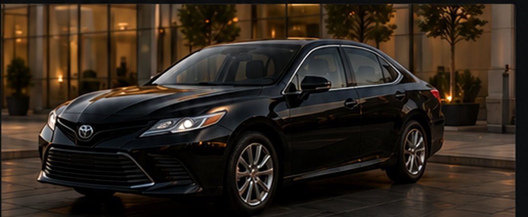 Black Toyota Camry economy sedan